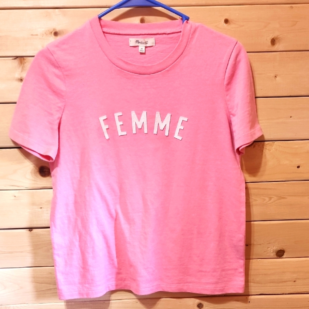 Modcloth Pink Short Sleeve T-shirt with Crew Neck and Relaxed Fit